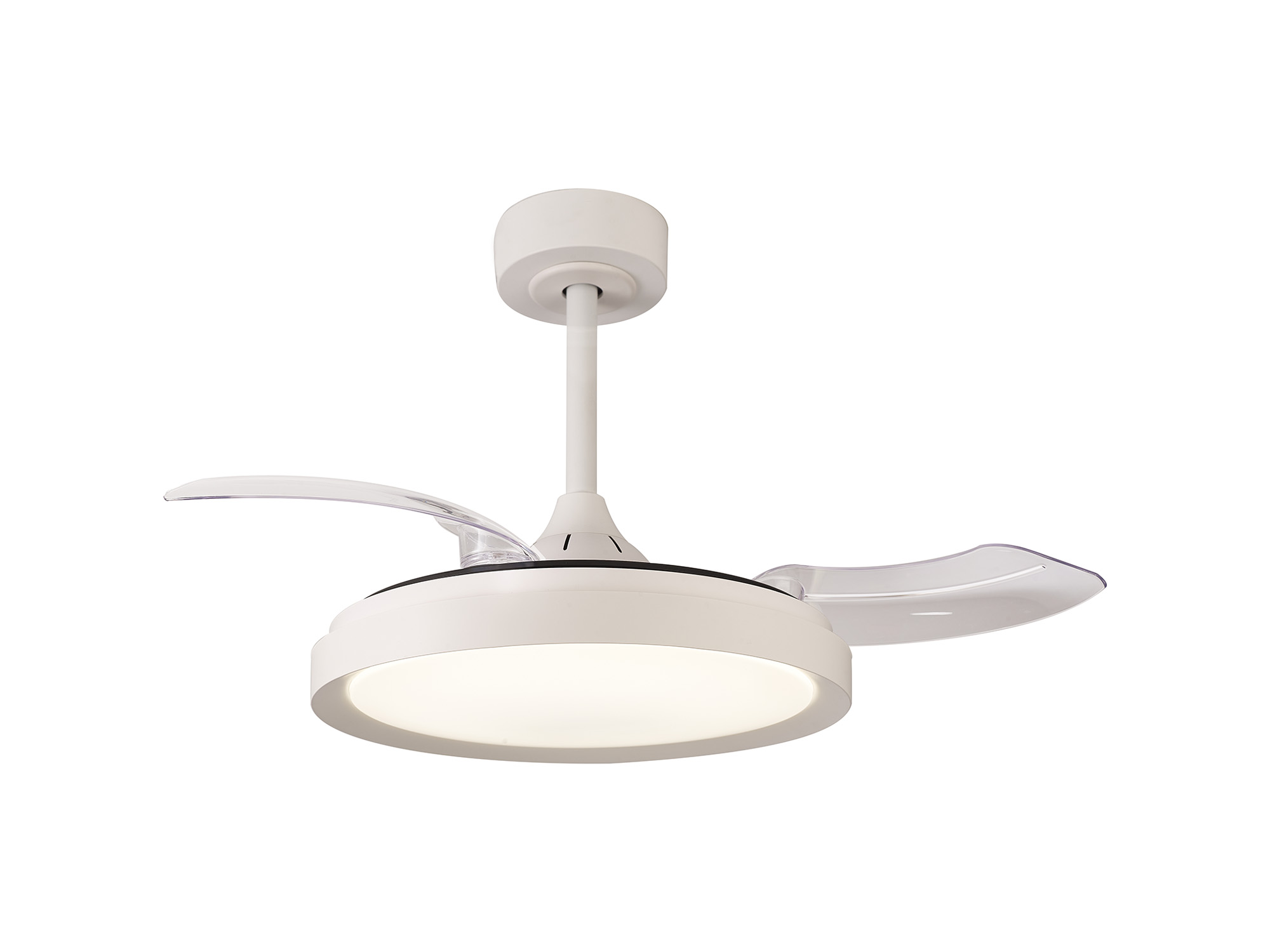 M8829  Mistral Mini 40W LED Dimmable Ceiling Light With Built-In 28W DC Fan; 2700-5000K Remote Control; White